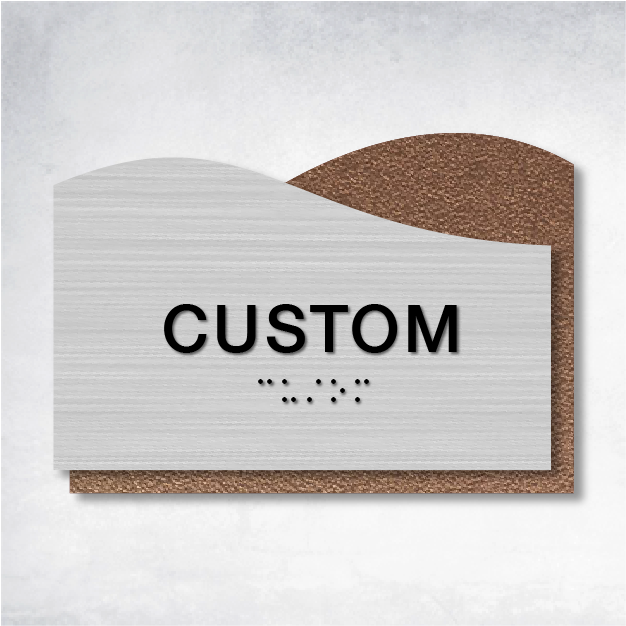 ADA-compliant Zeta Room ID A sign, 6.5" x 4.5", featuring a 3-D-like floating design for room identification.