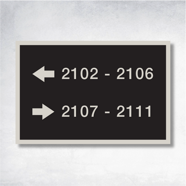 Gamma Directional Sign showcasing multi-sensory design elements for accessible signage solutions.