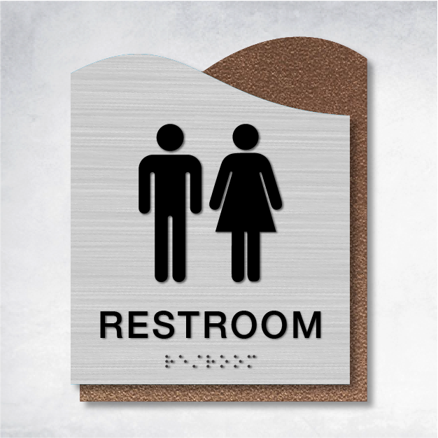 ADA compliant restroom signs for facilities - Zeta Restroom ID A 6.5" x 8.5"