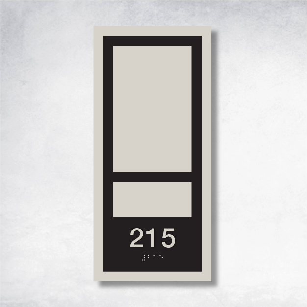 Elegant acrylic sign design showcasing a customizable room number sign for office décor.