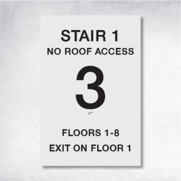 Theta - Stairwell Floor Level Sign 12" x 18".