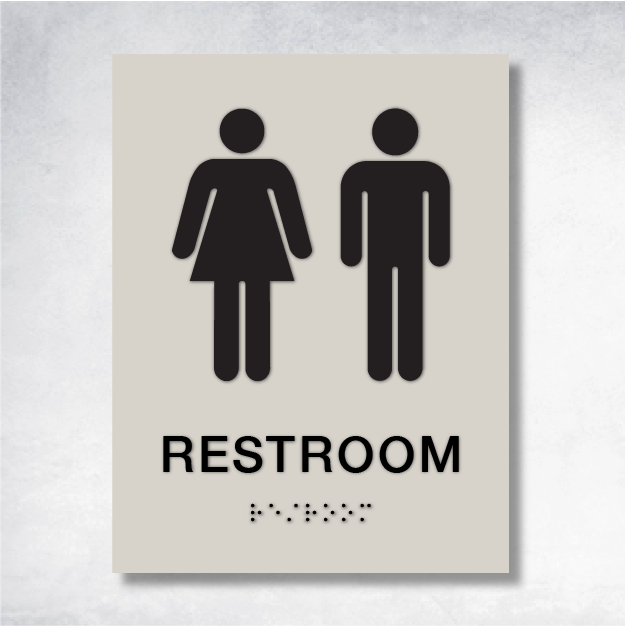 ADA-compliant Braille restroom signs for accessibility in facilities