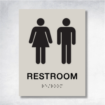 ADA-compliant Braille restroom signs for accessibility in facilities