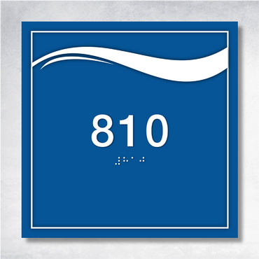 ADA compliant braille signage for commercial buildings, featuring a sleek design and non-glare finish, ensuring accessibility for all.