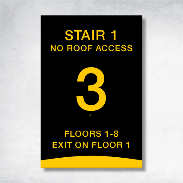Lambda - Stairwell Floor Level Sign 12" x 18".