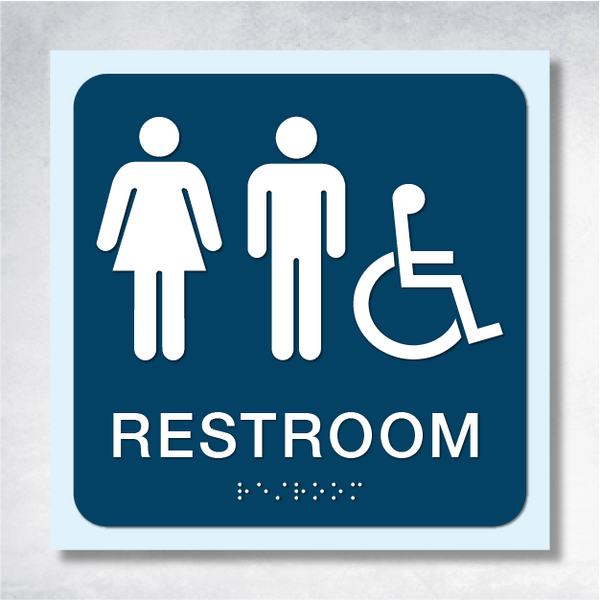 Omega - Restroom ID B 8" x 8".