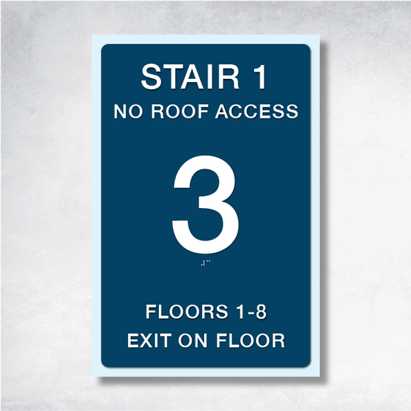 Omega - Stairwell Floor Level Sign 12" x 18".